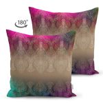 - Suet-K4114-Gorsel-1 - Realhomes Çift Taraflı Renkli Zeminde Damask Motifli Özel Tasarım Dijital Baskılı Modern Süet Yastık Kırlent Kılıfı Realhomes