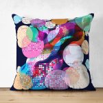 - Suet-K4118-Gorsel - Realhomes Çift Taraflı Dairesel Rengarenk Motifli Özel Tasarım Dijital Baskılı Modern Süet Yastık Kırlent Kılıfı Realhomes