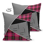 - Suet-K4130-Gorsel-1 - Realhomes Çift Taraflı Ekose Geometrik Ve Kazayağı Desenli Özel Tasarım Dijital Baskılı Modern Süet Yastık Kırlent Kılıfı Realhomes