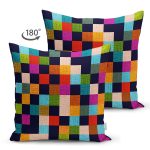 - Suet-K4135-Gorsel-1 - Realhomes Çift Taraflı Rengarenk Damalı Desenli Özel Tasarım Dijital Baskılı Modern Süet Yastık Kırlent Kılıfı Realhomes