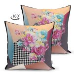- Suet-K4137-Gorsel-1 - Realhomes Çift Taraflı 3D Zeminde Çiçek Motifli Özel Tasarım Dijital Baskılı Modern Süet Yastık Kırlent Kılıfı Realhomes