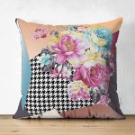 - Suet-K4137-Gorsel - Realhomes Çift Taraflı 3D Zeminde Çiçek Motifli Özel Tasarım Dijital Baskılı Modern Süet Yastık Kırlent Kılıfı Realhomes