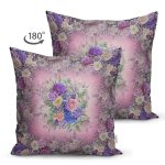 Çift Taraflı Çiçek Desenli Özel Tasarım Dijital Baskılı Modern Süet Yastık Kırlent Kılıfı Realhomes
