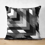 Çift Taraflı Geometrik Motifli Özel Tasarım Dijital Baskılı Modern Süet Yastık Kırlent Kılıfı Realhomes