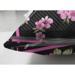 - Suet-K4154-Gorsel-2 - Realhomes Çift Taraflı Modern Siyah Zemin ve Çiçeklerin Uyumu Özel Tasarım Süet Yastık Kırlent Kılıfı Realhomes