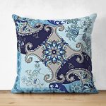 - Suet-K4155-Gorsel - Realhomes Çift Taraflı Modern Mavi Temalı Özel Tasarım Dijital Baskılı Süet Yastık Kırlent Kılıfı Realhomes