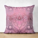 Çift Taraflı Modern Çini Temalı Dijital Baskılı Süet Yastık Kırlent Kılıfı Realhomes