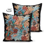 - Suet-K4174-Gorsel-1 - Realhomes Çift Taraflı Siyah ve Güllerin Uyumu Dijital Baskılı Süet Yastık Kırlent Kılıfı Realhomes