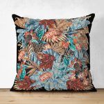 - Suet-K4174-Gorsel - Realhomes Çift Taraflı Siyah ve Güllerin Uyumu Dijital Baskılı Süet Yastık Kırlent Kılıfı Realhomes