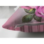 Çift Taraflı Ekose Zeminde Gül Temalı Süet Yastık Kırlent Kılıfı Realhomes