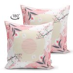 Çift Taraflı Beyaz Zemin Modern Gül Motifli Özel Tasarım Süet Yastık Kırlent Kılıfı Realhomes