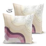 Çift Taraflı Abstract Geometrik Motifli Özel Tasarım Dijital Baskılı Modern Süet Yastık Kırlent Kılıfı Realhomes