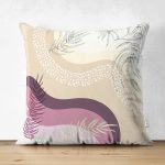 Çift Taraflı Abstract Geometrik Motifli Özel Tasarım Dijital Baskılı Modern Süet Yastık Kırlent Kılıfı Realhomes