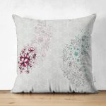 - Suet-K4184-Gorsel - Realhomes Çift Taraflı Gri Zeminli Çiçek Motifli Özel Tasarım Dijital Baskılı Modern Süet Yastık Kırlent Kılıfı Realhomes