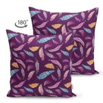 - Suet-K4185-Gorsel-1 - Realhomes Çift Taraflı Kuş Tüyü Motifli Özel Tasarım Süet Yastık Kırlent Kılıfı Realhomes