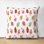 - Suet-K419-Gorsel - Realhomes Çift Taraflı Cupcake Desenli Özel Tasarım Dijital Baskılı Modern Süet Yastık Kırlent Kılıfı Realhomes