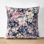 Çift Taraflı Modern Gül Temalı Özel Tasarım Dijital Baskılı Süet Yastık Kırlent Kılıfı Realhomes