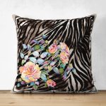 Çift Taraflı Modern Sanat Tasarımlı Dijital Baskılı Süet Yastık Kırlent Kılıfı Realhomes