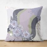 Çift Taraflı Modern Sanat Tasarımlı Dijital Baskılı Süet Yastık Kırlent Kılıfı Realhomes