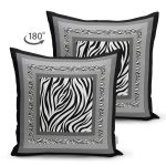 - Suet-K4212-Gorsel-1 - Realhomes Çift Taraflı Siyah Modern Çizgiler Özel Tasarım Süet Yastık Kırlent Kılıfı Realhomes