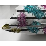 - Suet-K4217-Gorsel-2 - Realhomes Çift Taraflı Çizgili Zeminde Tüy Desenli Dijital Baskılı Özel Tasarım Modern Süet Yastık Kırlent Kılıfı Realhomes