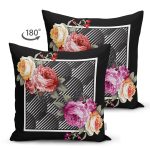 Çift Taraflı Modern Geometrik Motifli Özel Tasarım Süet Yastık Kırlent Kılıfı Realhomes