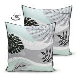 Çift Taraflı Modern Amazon Yaprakları Özel Tasarım Süet Yastık Kırlent Kılıfı Realhomes