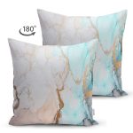 Çift Taraflı Modern Mermer Temalı Özel Tasarım Dijital Baskılı Süet Yastık Kırlent Kılıfı Realhomes