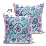Çift Taraflı Modern Çini Özel Tasarım Dijital Baskılı Süet Yastık Kırlent Kılıfı Realhomes