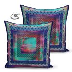 Çift Taraflı Modern Geometrik Motifli Özel Tasarım Süet Yastık Kırlent Kılıfı Realhomes