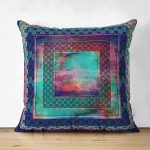 Çift Taraflı Modern Geometrik Motifli Özel Tasarım Süet Yastık Kırlent Kılıfı Realhomes