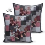 Çift Taraflı Modern Kare Motifli Özel Tasarım Süet Yastık Kırlent Kılıfı Realhomes