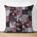 Çift Taraflı Modern Kare Motifli Özel Tasarım Süet Yastık Kırlent Kılıfı Realhomes