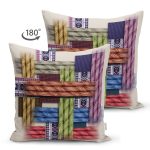 Çift Taraflı Modern Çini Tasarımlı Dijital Baskılı Süet Yastık Kırlent Kılıfı Realhomes