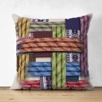 Çift Taraflı Modern Çini Tasarımlı Dijital Baskılı Süet Yastık Kırlent Kılıfı Realhomes