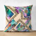 Çift Taraflı Modern Sanat Tasarımlı Dijital Baskılı Süet Yastık Kırlent Kılıfı Realhomes