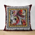 Çift Taraflı Modern Sanat Tasarımlı Dijital Baskılı Süet Yastık Kırlent Kılıfı Realhomes