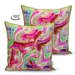 Çift Taraflı Modern Tasarımlı Dijital Baskılı Süet Yastık Kırlent Kılıfı Realhomes