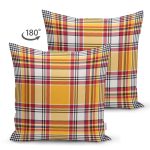 Çift Taraflı Ekose Desenli Özel Tasarım Süet Yastık Kırlent Kılıfı Realhomes