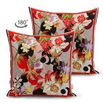 - Suet-K4264-Gorsel-1 - Realhomes Çift Taraflı Modern Çiçekler Motifli Özel Tasarım Süet Yastık Kırlent Kılıfı Realhomes