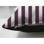 Çift Taraflı Mor Çizgi ve Siyahın Uyumu Tasarımlı Süet Yastık Kırlent Kılıfı Realhomes