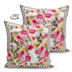 - Suet-K4274-Gorsel-1 - Realhomes Çift Taraflı Kırmızı Gül Motifli Özel Tasarım Dijital Baskılı Modern Süet Yastık Kırlent Kılıfı Realhomes