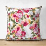 - Suet-K4274-Gorsel - Realhomes Çift Taraflı Kırmızı Gül Motifli Özel Tasarım Dijital Baskılı Modern Süet Yastık Kırlent Kılıfı Realhomes