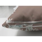 Çift Taraflı Kahverengi ve Çiçeklerin Uyumu Özel Tasarım Dijital Baskılı Süet Yastık Kırlent Kılıfı Realhomes