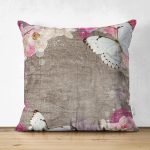 - Suet-K45-Gorsel - Realhomes Çift Taraflı Modern Kelebek Desenli Dijital Baskılı Dekoratif Süet Yastık Kırlent Kılıfı Realhomes