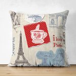 - Suet-K49-Gorsel - Realhomes Çift Taraflı Eyfel Kulesi Dijital Baskılı Dekoratif Süet Yastık Kırlent Kılıfı Realhomes