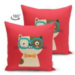 - Suet-K4912-Gorsel-1 - Realhomes Realhomes Çift Taraflı Renkli Kedi Dijital Baskılı Modern Süet Yastık Kırlent Kılıfı Realhomes