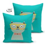 - Suet-K4921-Gorsel-1 - Realhomes Realhomes Çift Taraflı Renkli Kedi Dijital Baskılı Modern Süet Yastık Kırlent Kılıfı Realhomes