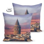 - Suet-K50-Gorsel-1 - Realhomes Çift Taraflı Galata Kulesi Dijital Baskılı Dekoratif Süet Yastık Kırlent Kılıfı Realhomes