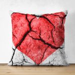 Çift Taraflı Kalp Desenli Dijital Baskılı Dekoratif Süet Yastık Kırlent Kılıfı Realhomes